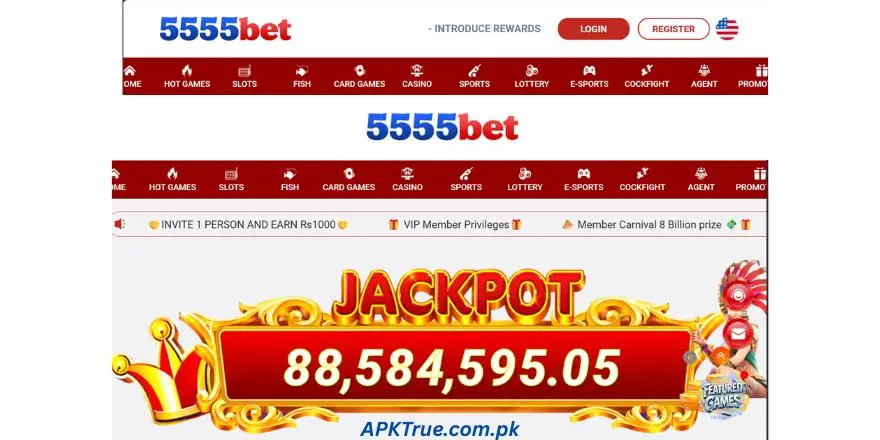 555 Bet Game online gaming platform interface